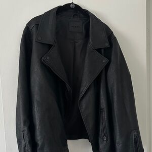 BLANKNYC Faux Leather Moto Jacket black plus size 3x